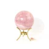 Large high grade rose quartz crystal polished sphere with stand 2.27kg | ASH&STONE Crystals Shop Auckland NZ 