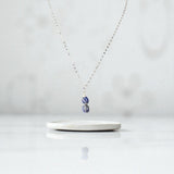 NZ-made lapis lazuli crystal drop on sterling silver necklace | ASH & STONE, one of a kind crystal jewellery. Free express shipping. 