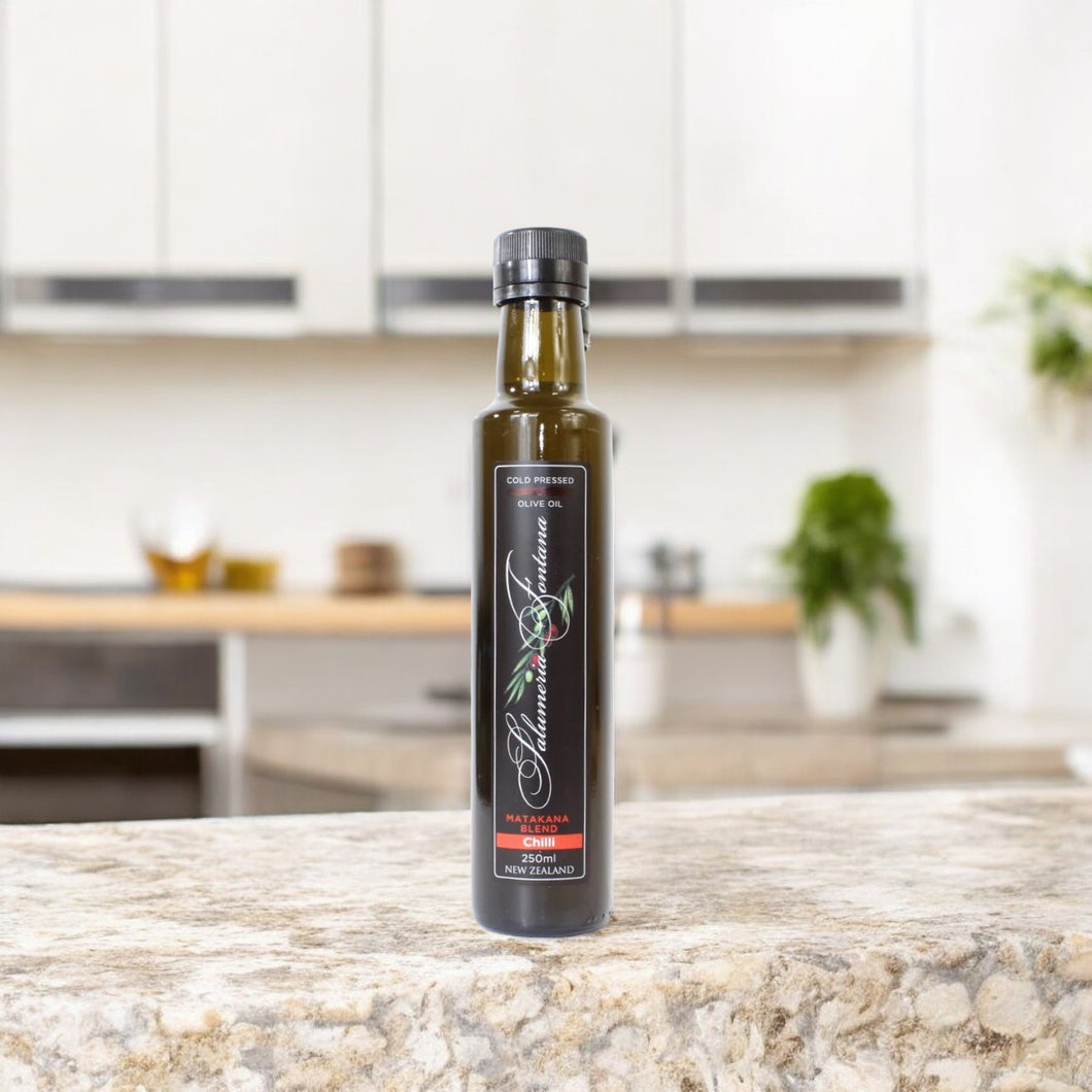 NZ-made Matakana blend chilli olive oil | Salumeria Fontana