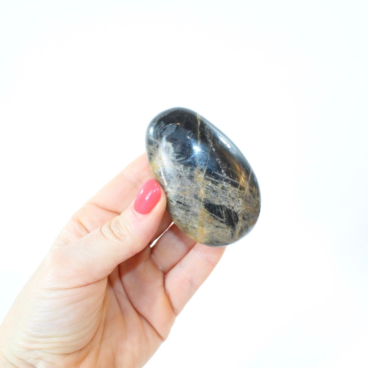 Black Moonstone Crystal Palm stone. | ASH&STONE Auckland NZ. AfterPay available.