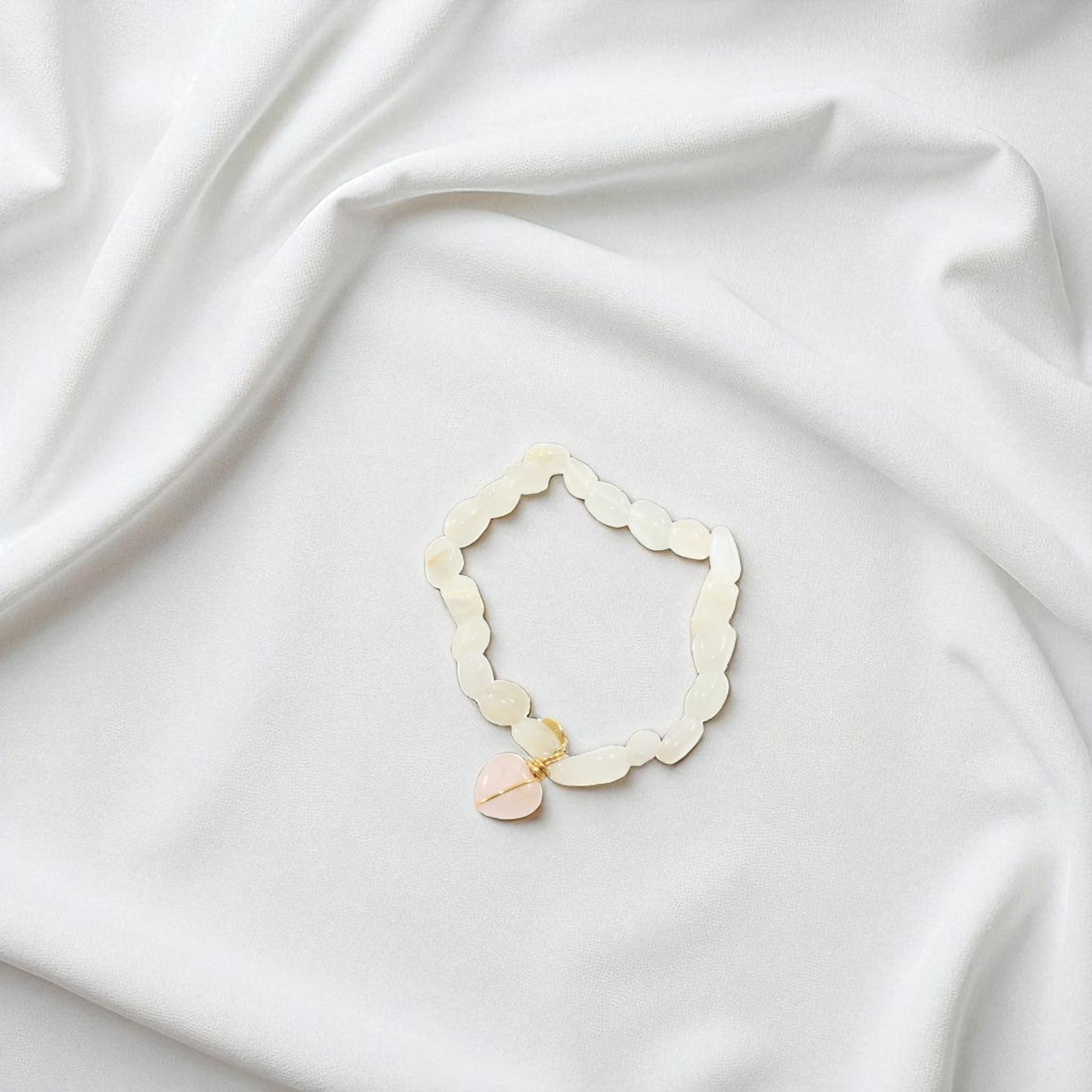 Moonstone with Rose Quartz Heart crystal bracelet | ASH&STONE jewellery shop Auckland NZ. AfterPay available.