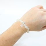 Moonstone with Rose Quartz Heart crystal bracelet | ASH&STONE jewellery shop Auckland NZ. AfterPay available.