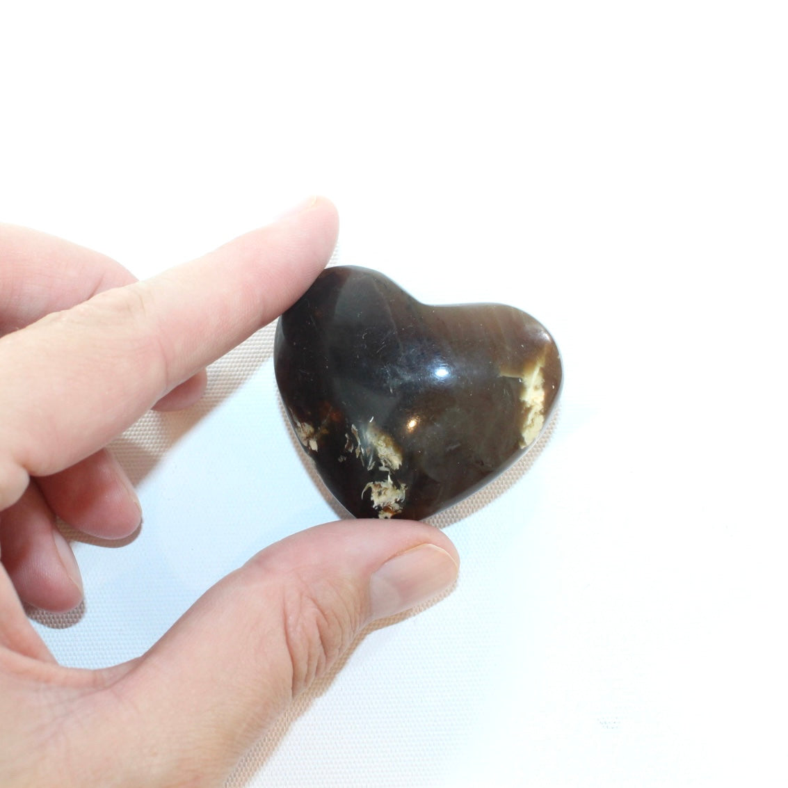 Genuine amber polished heart | ASH&STONE Crystal Shop Auckland NZ