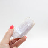 Natural Kunzite crystal chunk. Free express shipping NZ & Australia. Shop Kunzite crystals at ASH&STONE online or visit our Auckland crystal shop. AfterPay available.