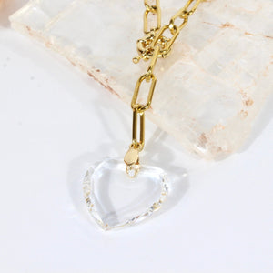 Clear heart necklace by Anoushka Van Rijn | ASH&STONE Jewellery Shop Auckland NZ