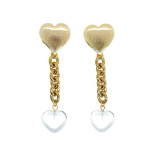 Clear quartz heart crystal earrings by Anoushka Van Rijn | ASH&STONE Crystals Shop Auckland NZ