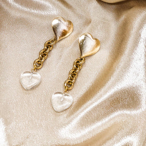 Clear quartz heart crystal earrings by Anoushka Van Rijn | ASH&STONE Crystals Shop Auckland NZ