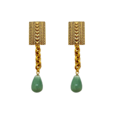 Load image into Gallery viewer, Green drop earrings by Anoushka Van Rijn | ASH&amp;STONE Crystal Jewellery Shop Auckland NZ
