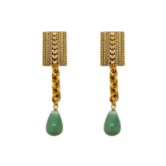 Green drop earrings by Anoushka Van Rijn | ASH&STONE Crystal Jewellery Shop Auckland NZ