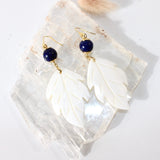 Lapis lazuli crystal leaf earrings by Anoushka Van Rijn | ASH&STONE Crystal Jewellery Auckland NZ