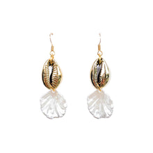 Load image into Gallery viewer, Gold cowrie earrings by Anoushka Van Rijn | ASH&amp;STONE Crystal Jewellery Shop Auckland NZ
