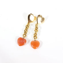 Load image into Gallery viewer, Orange heart carnelian earrings by Anoushka Van Rijn | ASH&amp;STONE Crystal Jewellery Shop Auckland NZ

