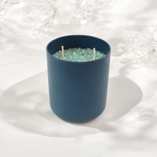 Large Christmas candle amazonite | ASH&STONE Crystal Shop Auckland NZ