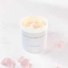 Load image into Gallery viewer, Large hand-poured rose quartz crystal candle | ASH&amp;STONE Crystal Shop Auckland NZ
