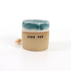 'LOVE YOU' bespoke NZ handmade ceramic tumbler