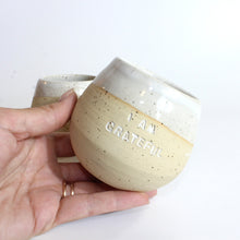 Load image into Gallery viewer, &#39;I Am Grateful&#39; bespoke NZ handmade ceramic tumbler | ASH&amp;STONE Ceramics Shop Auckland NZ

