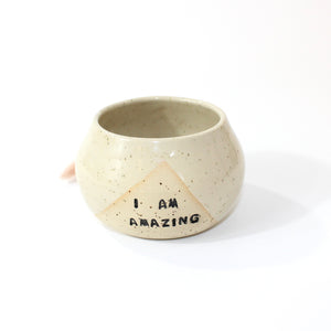 Bespoke NZ handmade 'I Am Amazing' ceramic tumbler  | ASH&STONE Ceramics Shop Auckland NZ
