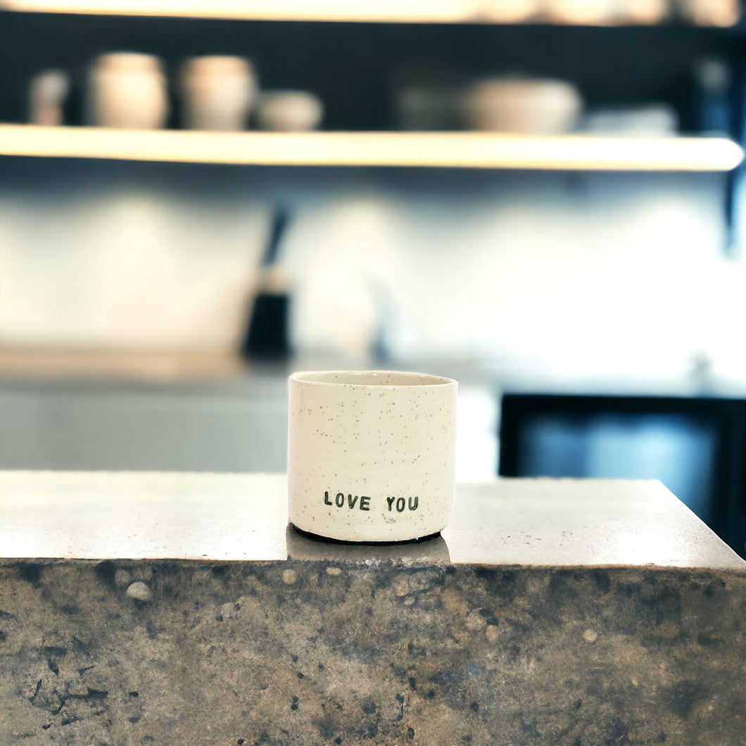 NZ handmade 'Love You' ceramic tumbler  | ASH&STONE Ceramics Shop Auckland NZ