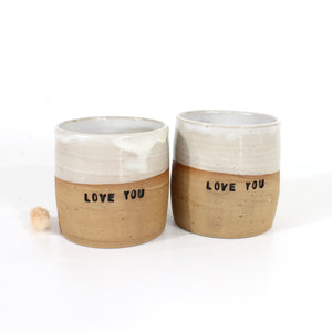 'LOVE YOU' bespoke NZ handmade ceramic tumbler | ASH&STONE Ceramics Shop Auckland NZ