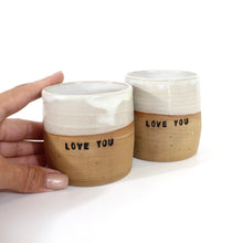 Load image into Gallery viewer, &#39;LOVE YOU&#39; bespoke NZ handmade ceramic tumbler | ASH&amp;STONE Ceramics Shop Auckland NZ
