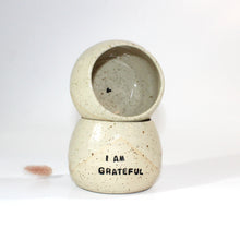 Load image into Gallery viewer, Bespoke NZ handmade &#39;I Am Grateful&#39; ceramic tumbler | ASH&amp;STONE Ceramics Shop Auckland NZ
