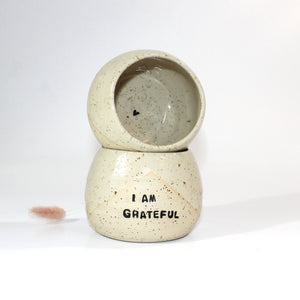 Bespoke NZ handmade 'I Am Grateful' ceramic tumbler | ASH&STONE Ceramics Shop Auckland NZ