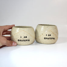 Load image into Gallery viewer, Bespoke NZ handmade &#39;I Am Grateful&#39; ceramic tumbler | ASH&amp;STONE Ceramics Shop Auckland NZ
