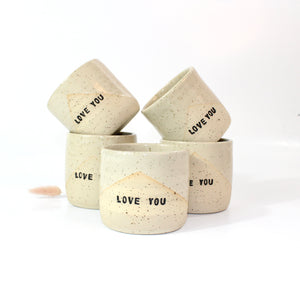 Bespoke NZ handmade 'Love You' ceramic tumbler | ASH&STONE Ceramics Shop Auckland NZ