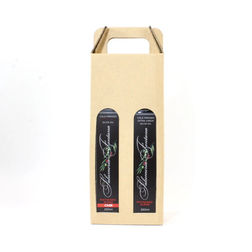 Salumeria Fontata NZ-made artisan olive oil two pack: Matakana Blend + Chilli Blend