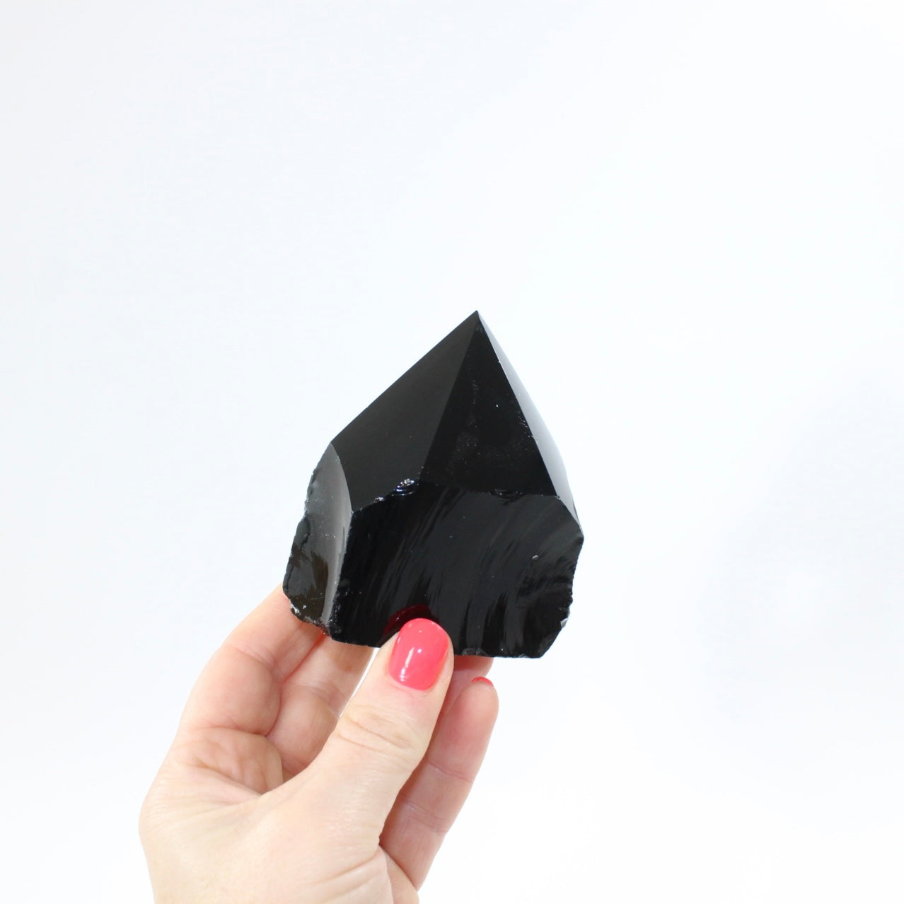 Black Obsidian Polished Point Crystal | ASH & STONE, Free express shipping Auckland NZ 