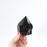 Black Obsidian Polished Point Crystal | ASH & STONE, Free express shipping Auckland NZ 
