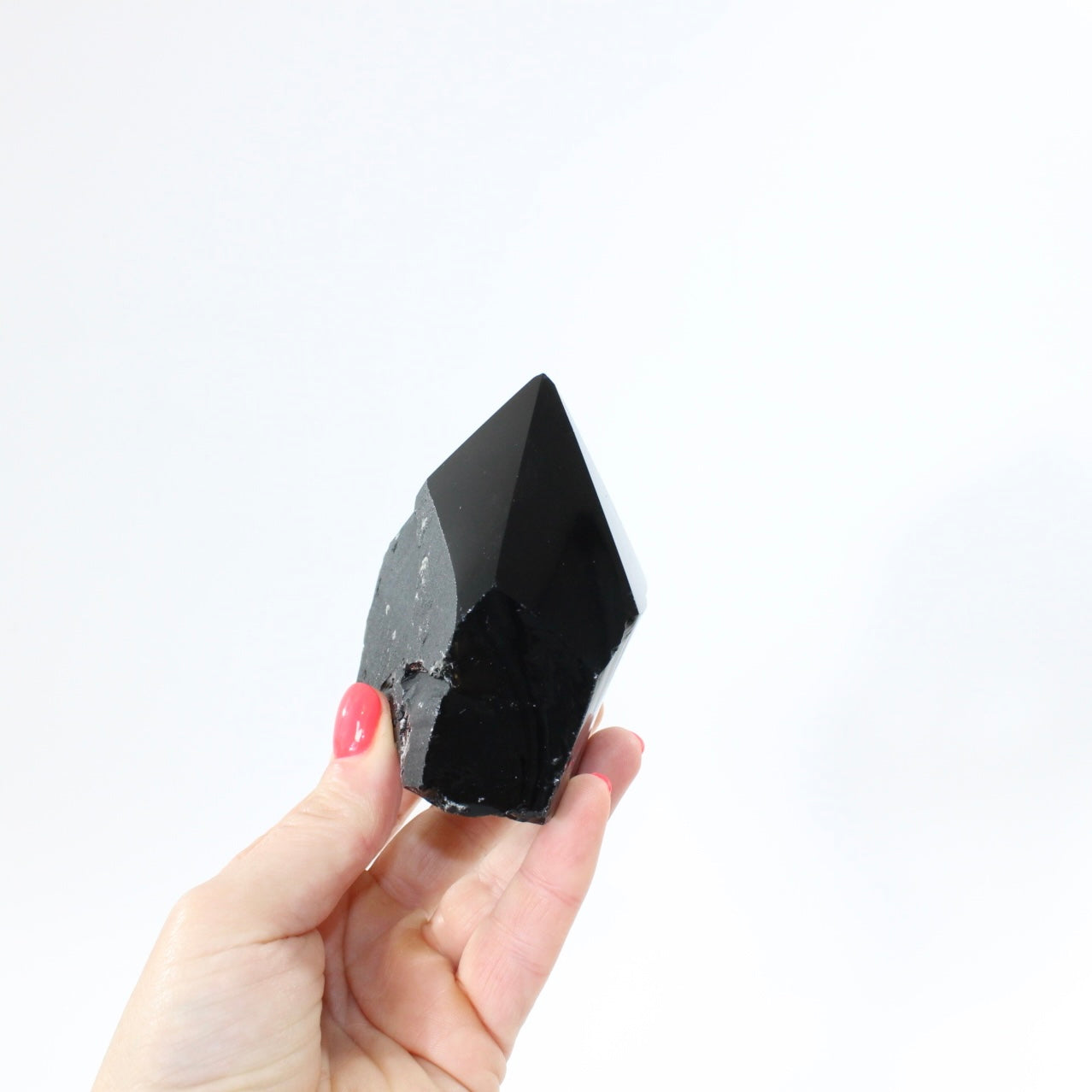 Black Obsidian Polished Point Crystal | ASH & STONE, Free express shipping Auckland NZ 
