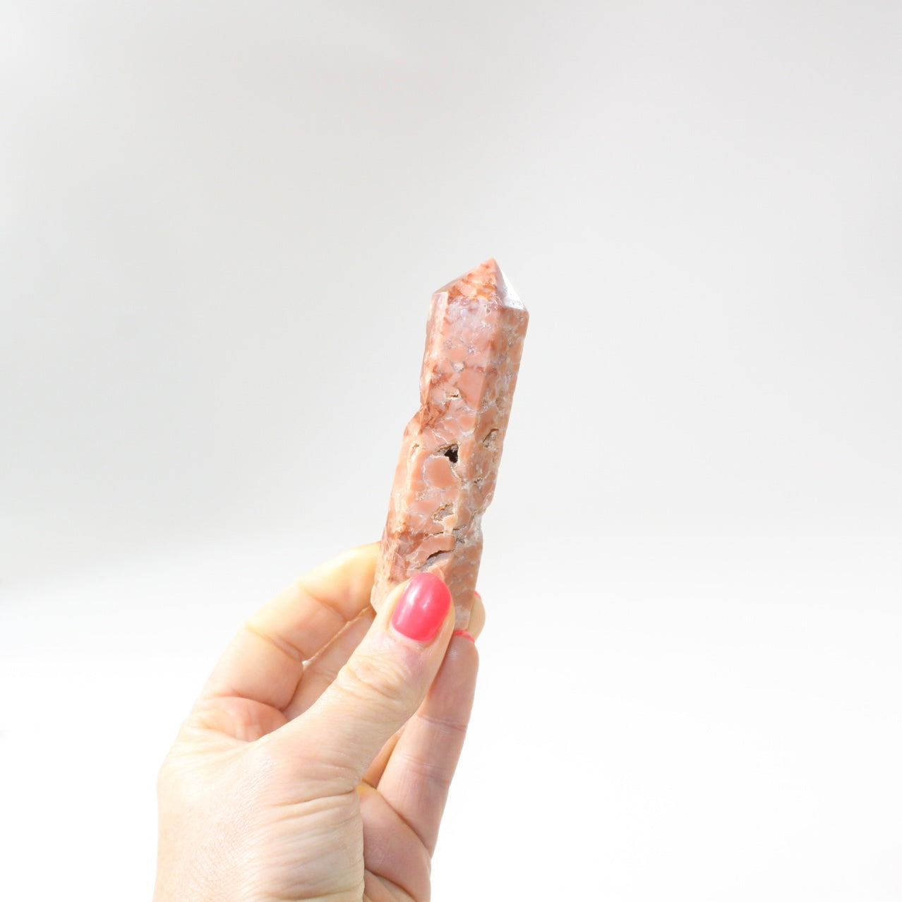 Pink Brecciated agate polished crystal tower. Free express shipping. Shop online from ASH&STONE Crystal Shop. 
