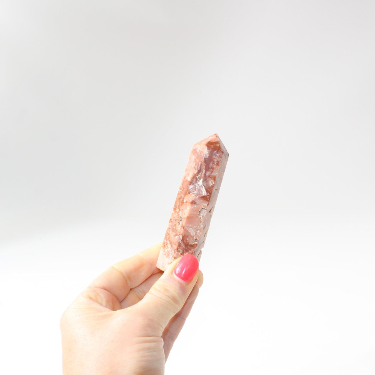 Pink Brecciated agate polished crystal tower. Free express shipping. Shop online from ASH&STONE Crystal Shop. 