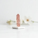 Pink Brecciated agate polished crystal tower. Free express shipping. Shop online from ASH&STONE Crystal Shop. 