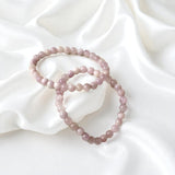 Pink Natural Kunzite bead bracelet | ASH & STONE Crystal and jewellerys Free express shipping. 