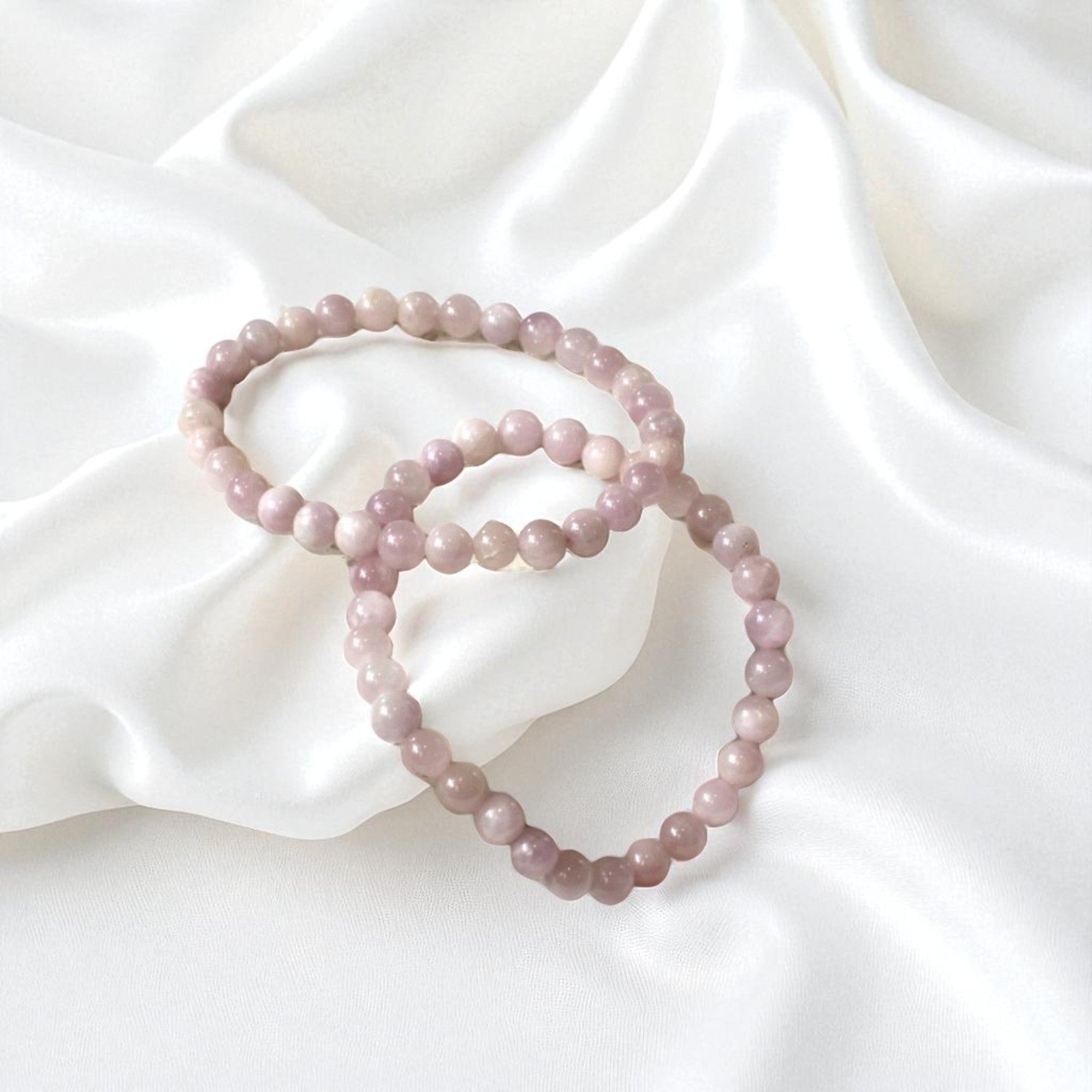 Pink Natural Kunzite bead bracelet | ASH & STONE Crystal and jewellerys Free express shipping. 