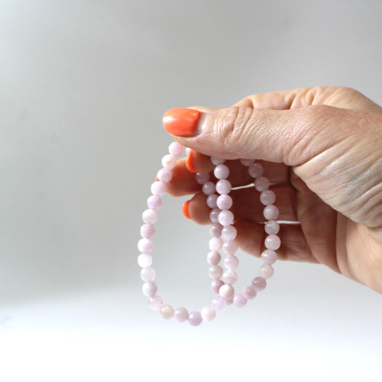 Pink Natural Kunzite bead bracelet | ASH & STONE Crystal and jewellerys Free express shipping. 