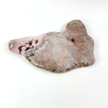 Load and play video in Gallery viewer, Large pink amethyst crystal slab on removable stand 4.65kg | ASH&amp;STONE Crystal Shop Auckland NZ
