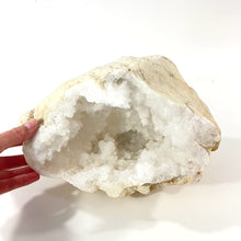 Load and play video in Gallery viewer, Large clear quartz crystal geode half 7.9kg | ASH&amp;STONE Crystals Shop Auckland NZ
