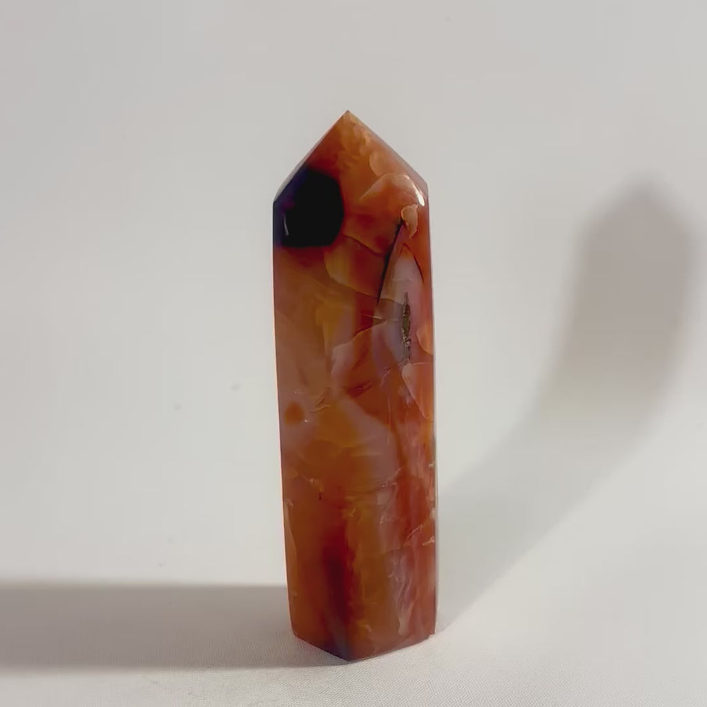 Carnelian Crystal Tower | ASH & STONE. Premium online crystals. Free shipping NZ. 