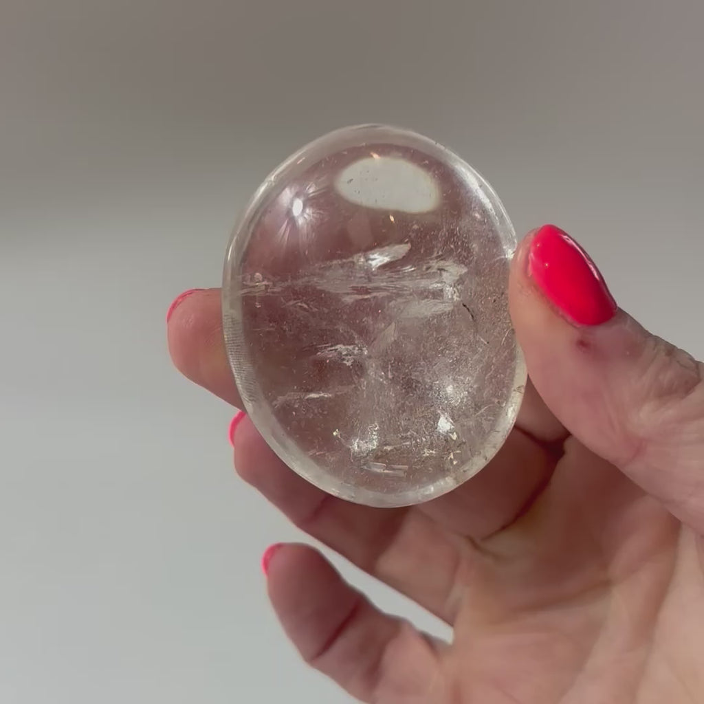 Clear quartz crystal palm stone | ASH&STONE Crystal Shop Auckland NZ