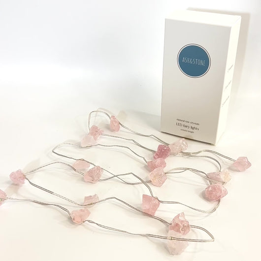 Rose quartz crystal fairy lights | ASH&STONE Crystals Shop Auckland NZ