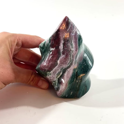 Ocean jasper polished crystal flame | ASH&STONE Crystal Shop Auckland NZ