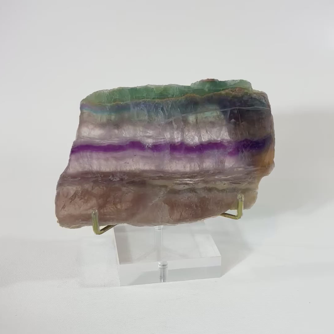 Rainbow Fluorite Crystal slice | ASH & STONE. Premium online crystals Free express shipping NZ.