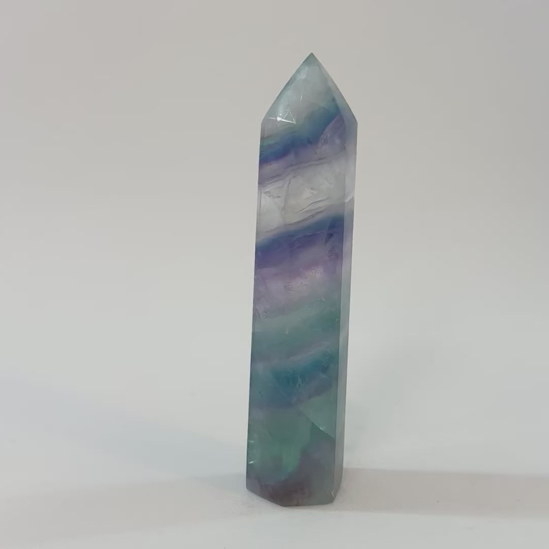 Rainbow Fluorite crystal tower | ASH & STONE. Premium online crystals. Free shipping NZ.