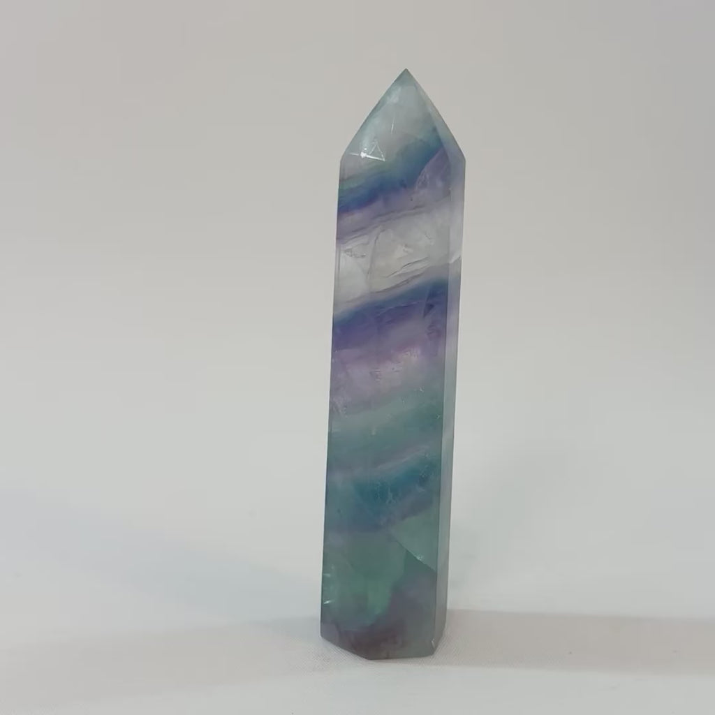 Rainbow Fluorite crystal tower | ASH & STONE. Premium online crystals. Free shipping NZ.