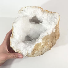 Load and play video in Gallery viewer, Large clear quartz crystal geode half 6.9kg | ASH&amp;STONE Crystals Shop Auckland NZ
