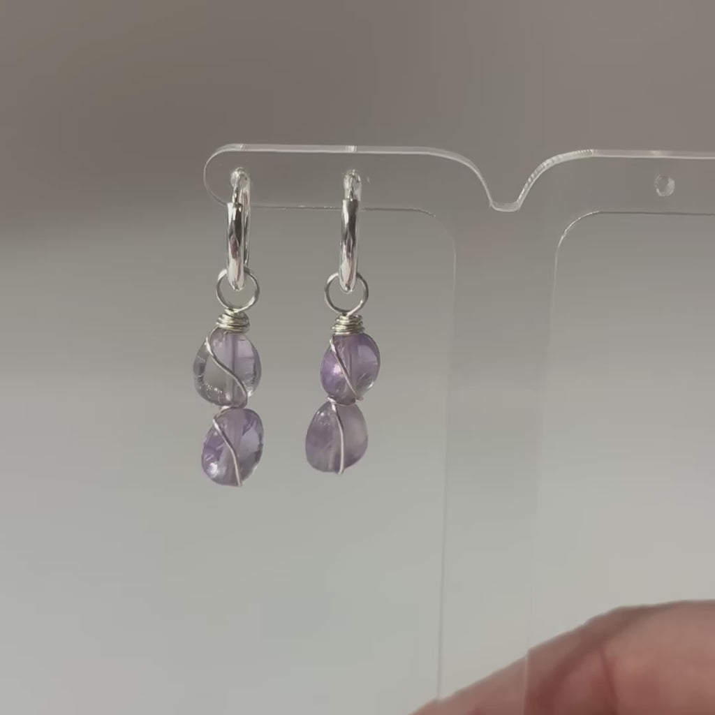 Amethyst Hoop Silver Earrings | From ASH & STONE, Crystals and jewellery, Free express shipping. 