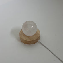 Load and play video in Gallery viewer, Clear quartz crystal sphere on LED lamp base | ASH&amp;STONE Crystals Shop Auckland NZ
